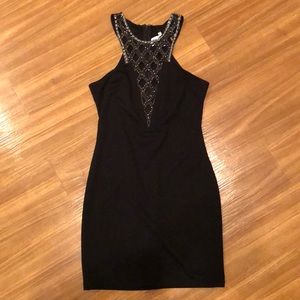 Black sequined mini dress